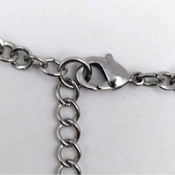 Structured Mother Of Pearl Shell Beaded Silvertone Adjustable Statement Necklace - Picture 4 of 6